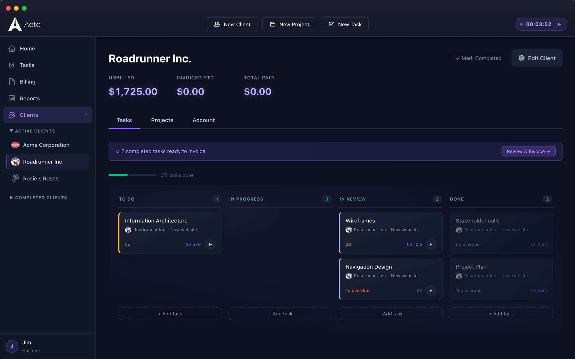 Aeto client view
